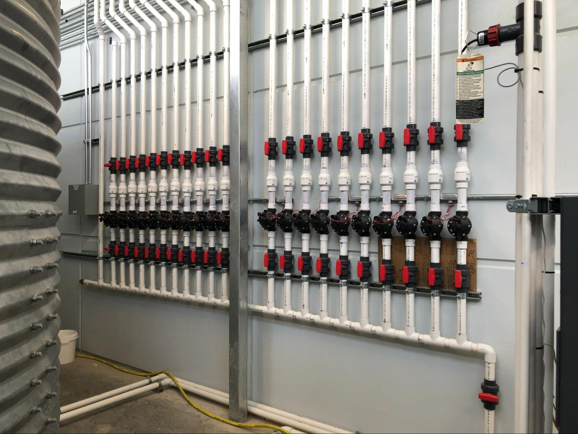 Set-up for an automated greenhouse irrigation system