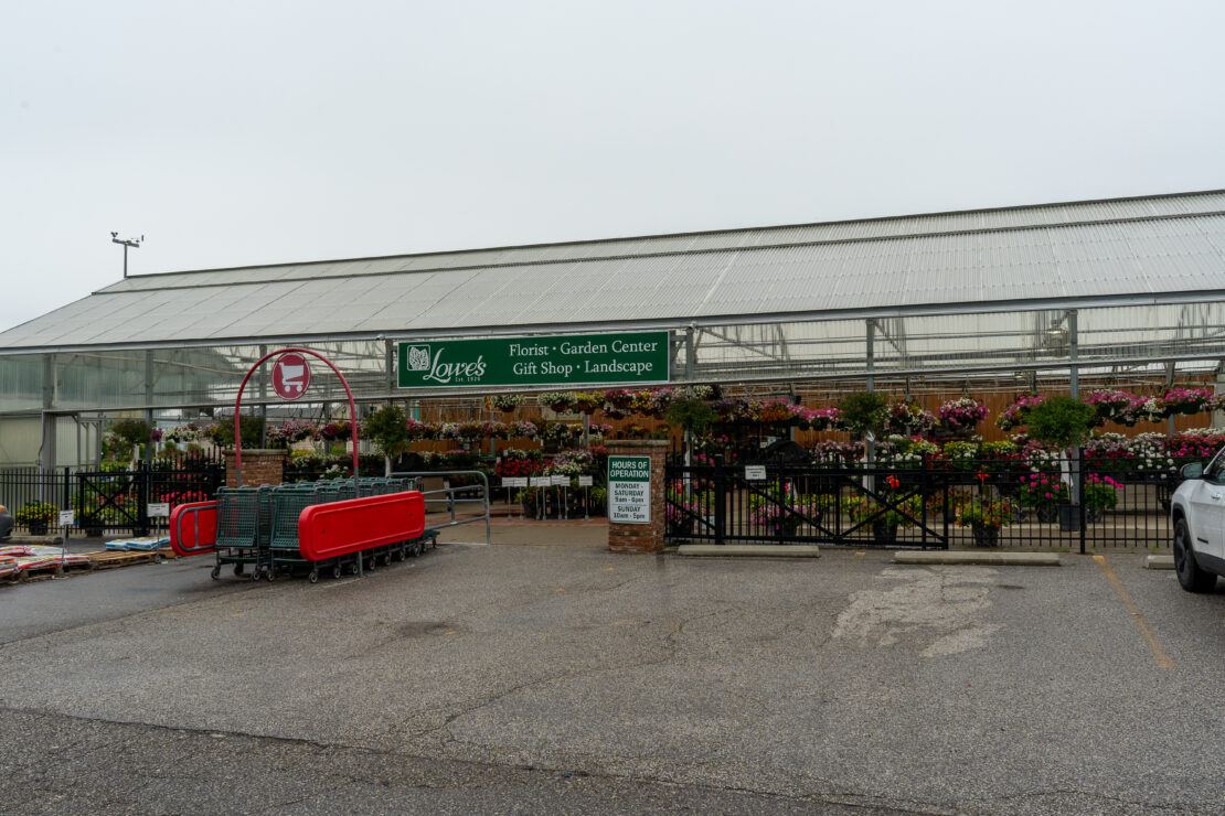 Garden center parking lots need plenty of space for cart storage and parking.