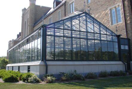 University greenhouse at Notre Dame Jordan Hall